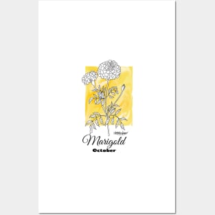 October birth flower - marigold Posters and Art